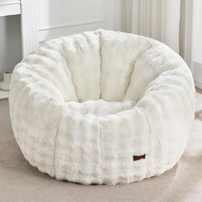 Hobestluk Bean Bag Chair Oversized Bean Bag Chair for Adults Donut-Shaped Large Bean Bag with Spacious Design for Living Room Bedroom or Reading Nook (Bubble White)