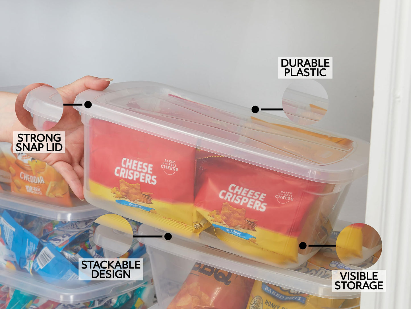 Rubbermaid Cleverstore Home/Office 6 Quart Clear Plastic Storage Tote Container Box Bin with Lid