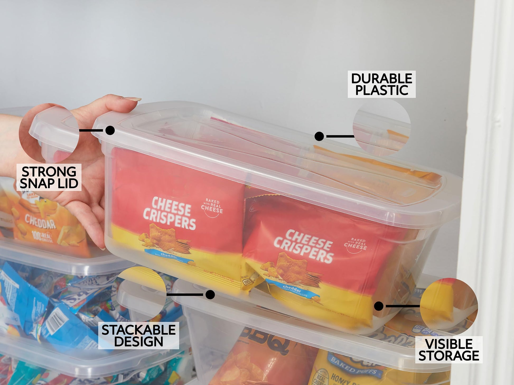 Rubbermaid Cleverstore Home/Office 6 Quart Clear Plastic Storage Tote Container Box Bin with Lid