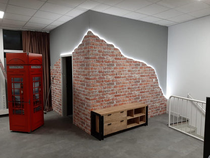 Dundee Deco 3D Wall Panels Faux Brick - Cladding, Red Brown Stone Look Wall Paneling, Styrofoam Facing for Living Room, Kitchen, Bathroom, Balcony, Bedroom, Set of 5, Covers 27 sq ft