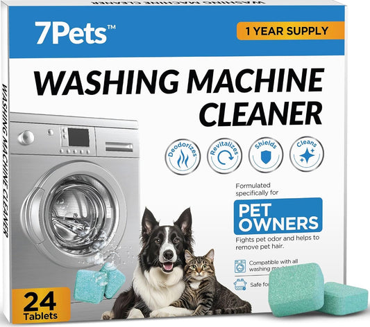 Washing Machine Cleaner Tablets - 24 Count 1-Year Supply | Formulated for Pet Owners | Pet-Friendly