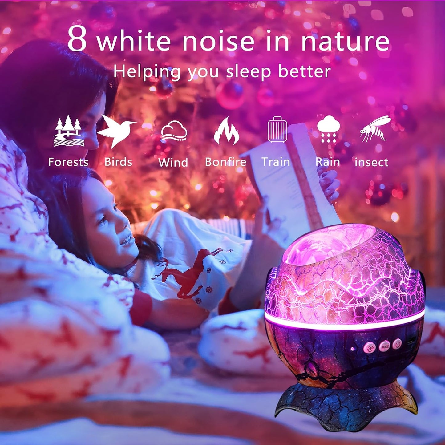 XQBX Dinosaur Egg Galaxy Projector Glow in The Dark Stars for Ceiling Room Decor Aesthetic led Lights for Bedroom Mothers Day Gifts Disco Ball Decor Ceiling Light Fixture Autism Sensory Products