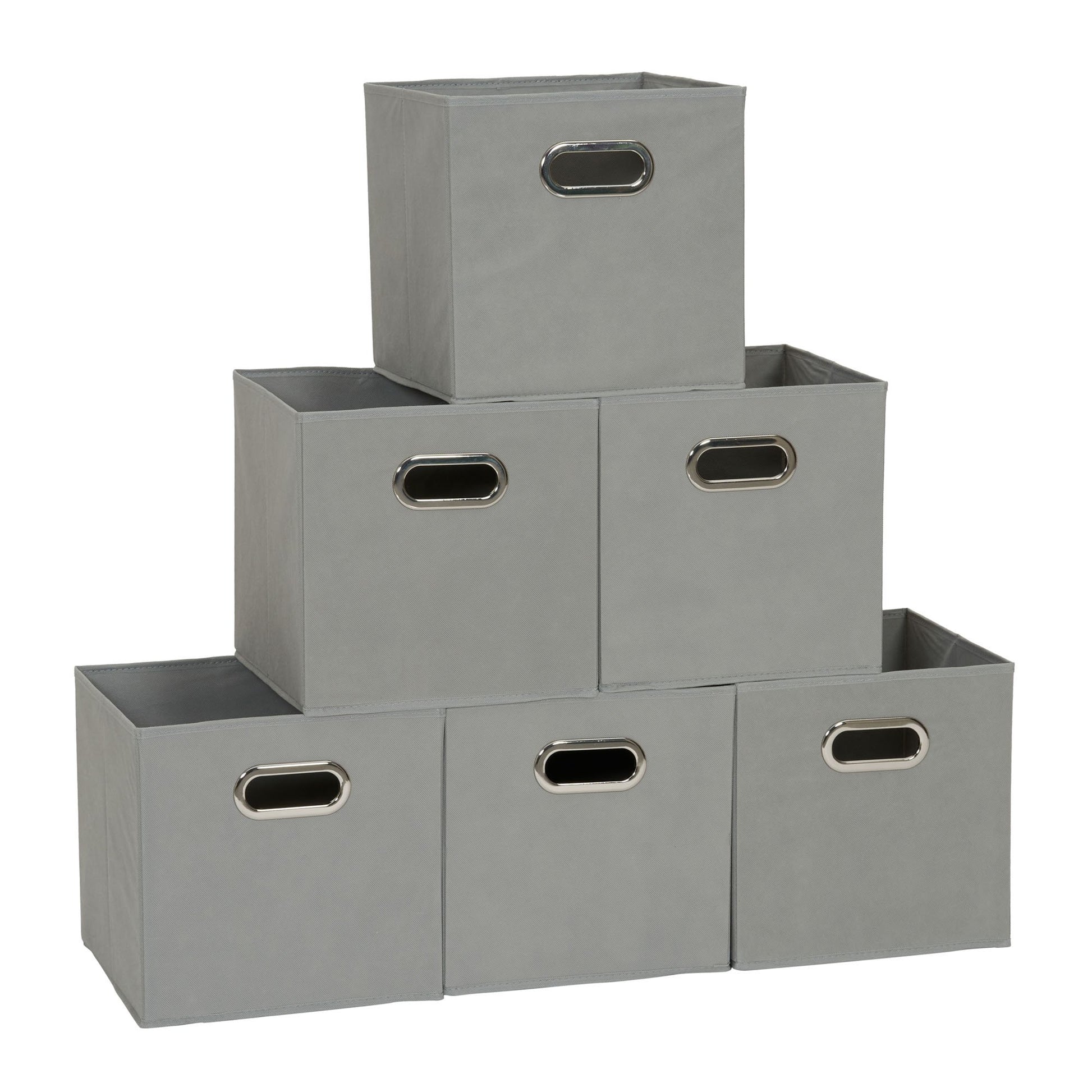 Household Essentials Fabric Storage Bins in Strong Poly‑Woven Fabric, Sturdy Chipboard Sides