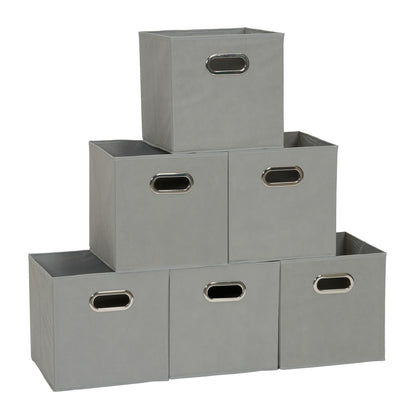 Household Essentials Fabric Storage Bins in Strong Poly‑Woven Fabric, Sturdy Chipboard Sides