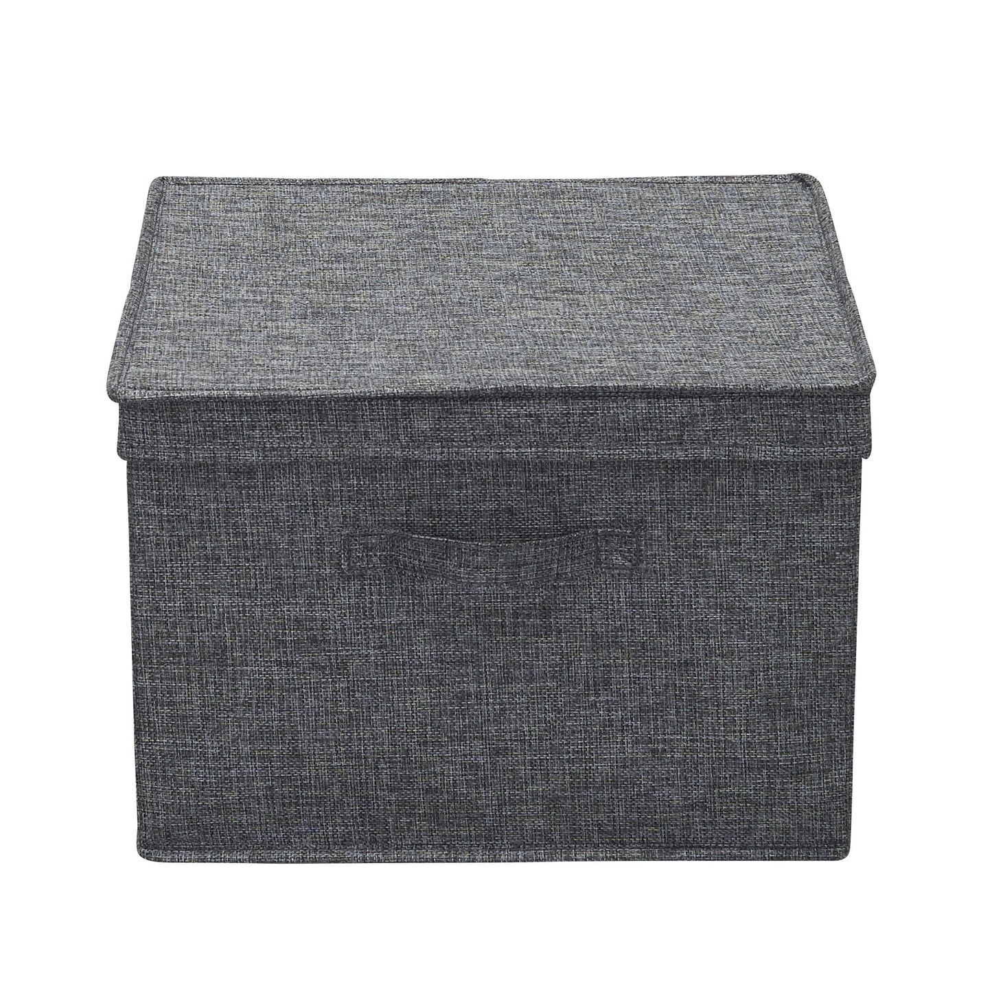 Household Essentials Square Fabric Storage Bins with Lids, Graphite, Set of 2