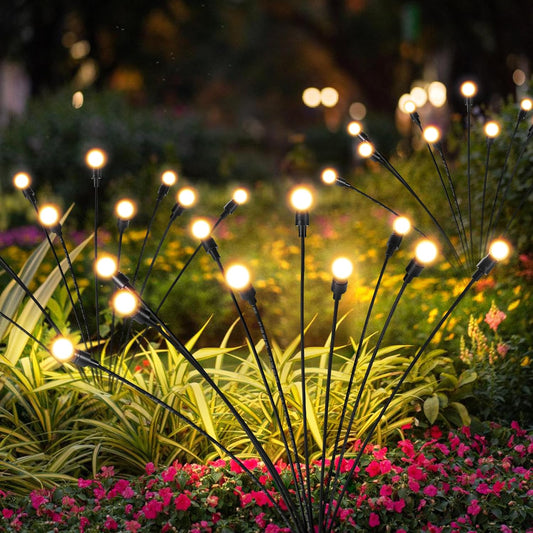 Solar Lights Outdoor Decoration, Waterproof Xmas Outdoor Lights Decor for Yard, Patio, Garden, and Front Porch, 80 LEDs Swing with The Wind (8 Pack, Warm White)