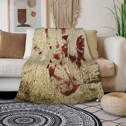 HGOD DESIGNS Bloody Hand Flannel Fleece Bed Blanket Throw Blanket Lightweight Cozy Plush Blanket for Bedroom Living Rooms Sofa Couch 40"x50"