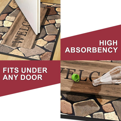 Floor Mat - for Indoor and Outdoor Use - Doormat - Non-Slip - Front Door Shoe Scraper - Size: 17x29