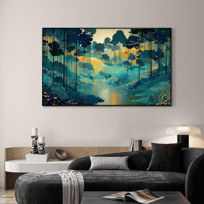 SIGNWIN 30"x60" Extra Large Framed Wall Art Whimsical Fantasy Forest, Vibrant Nature Landscape for Home Living Room Bedroom Decor (Frame Assembly Required)