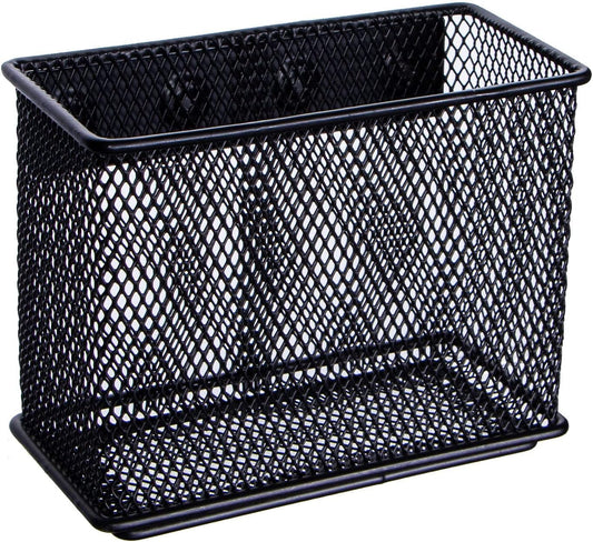 dedoot Minimalist Black Magnetic Pen Holder, 4.7x2.3x3.7inch Strong Mesh Magnetic Holder for Whiteboard Marker, Refrigerator, Locker