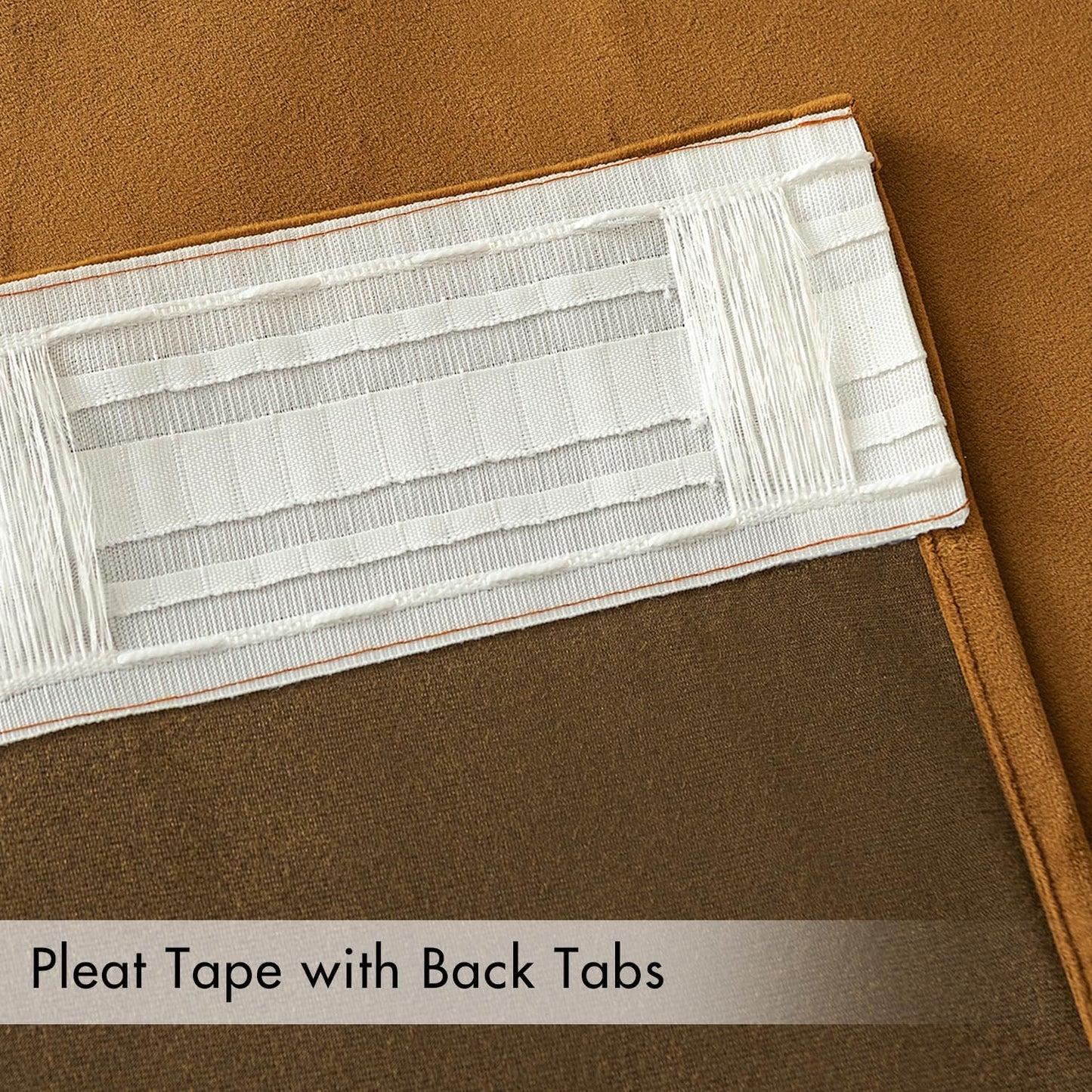 MIULEE Gold Brown Velvet Curtains 108 inches Long 2 Panels - Luxury Pinch Pleated Room Darkening Window Drapes for Bedroom Living Room Thermal Insulated Super Soft Extra Long, Back Tab Rod Pocket