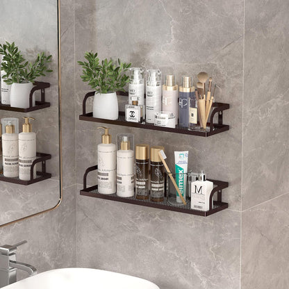 PUSDON Metal Wall Hanging Basket 2 Packs DIY Suitable for Multiple Scenes - Large Bronze Hollowout