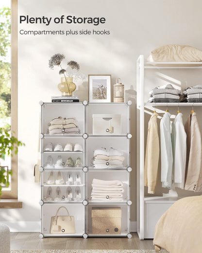 SONGMICS Shoe Rack Organizer, 8-Tier Shoe Storage Cabinet for Closet and Entryway, Holds 32 Pairs