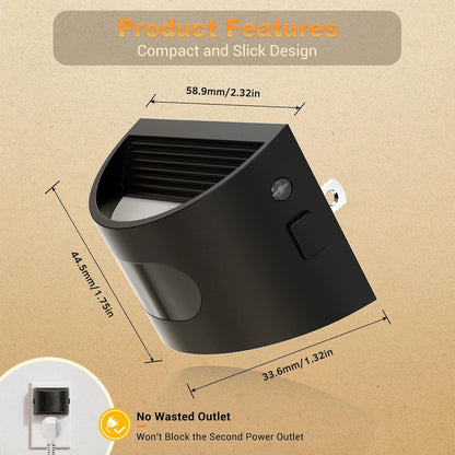 JandCase Motion Sensor Night Light, Night Lights Plug into Wall, Dusk to Dawn Sensor Nightlight with Motion Activated, 30/60/100lm Brightness Dimmable, 3000K Warm White[4 Pack]