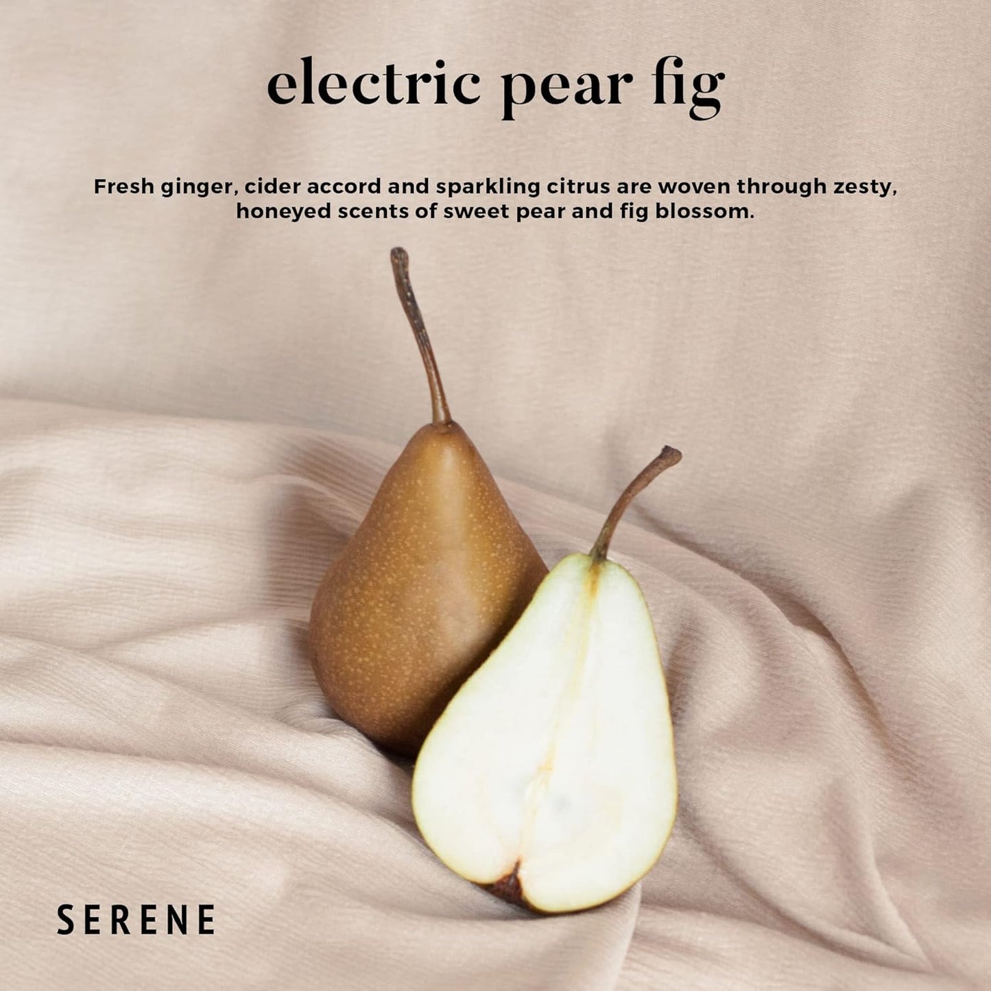 Hidden Label Large Scented Candle, Electric Pear Fig, 30oz 3 Wick Huge Candle, Serene Collection Slow Burn Natural Soy Candles for Home Scented