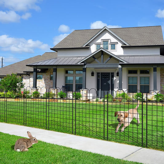 12 Panels Tall Decorative Garden Fence, 40 in(H) X 26 ft(L) No Dig Garden Dog Fence Animal Barrier, Rustproof Metal Wire Panel Border Fencing for Yard, Flower Vegetable Bed, Patio and Outdoor Decor