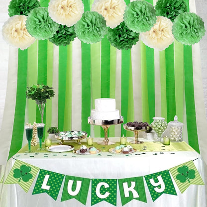 Sage Green Party Streamers Decorations Paper Pom Poms for Birthdays, Bridal or Baby Showers,Engagement, Boho Wedding, Greenery Party Decor