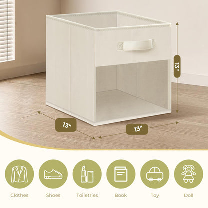 STORAGEIDEAS Storage Bins with Clear Window, 13x13 Storage Cubes, Collapsible Cube Storage Box