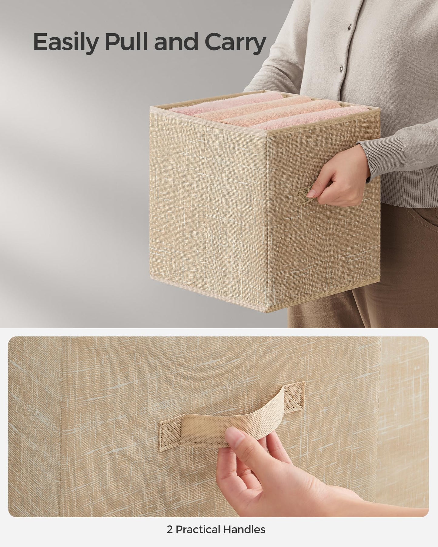 SONGMICS Storage Cubes, Set of 8, 13-Inch Foldable Closet Organizers