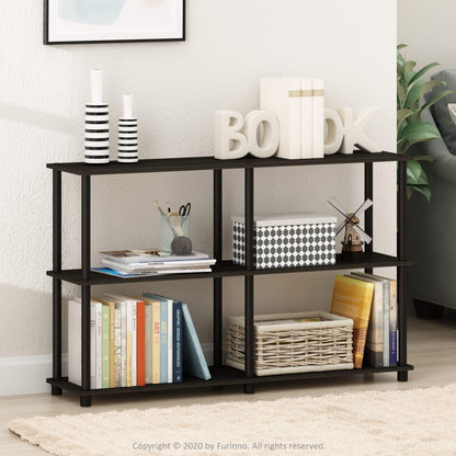 Furinno TURN-N-TUBE Storage Shelves, 3-Tier 47.4 Wide Book Shelf, Corner Shelf, Toolless Open