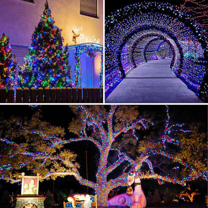 Solar String Lights Outdoor, 4 Pack 288FT 800 LED Solar Twinkle Lights for Outside Waterproof Copper Wire with 8 Modes Fairy Decorations for Garden Yard Wedding Christmas Tree Decor (Multicolor)