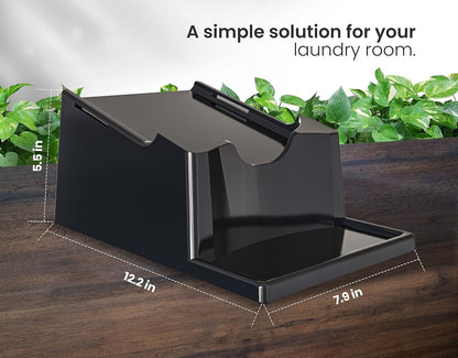 Skywin TidyFriend Laundry Detergent Holder Stand Organizer and Drip Tray for Washing Room Organization - 3 Pack Laundry Soap Holder for Liquid Detergent, Detergent Stand (Black)