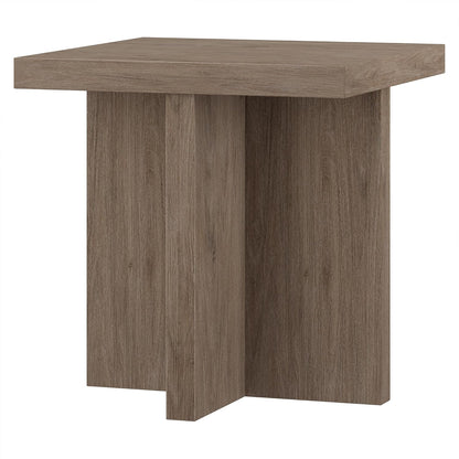 Henn&Hart 22" Wide Square Side Table in Weathered Gray, for Home, Living Room, Bedroom, Entertainment Room, Office