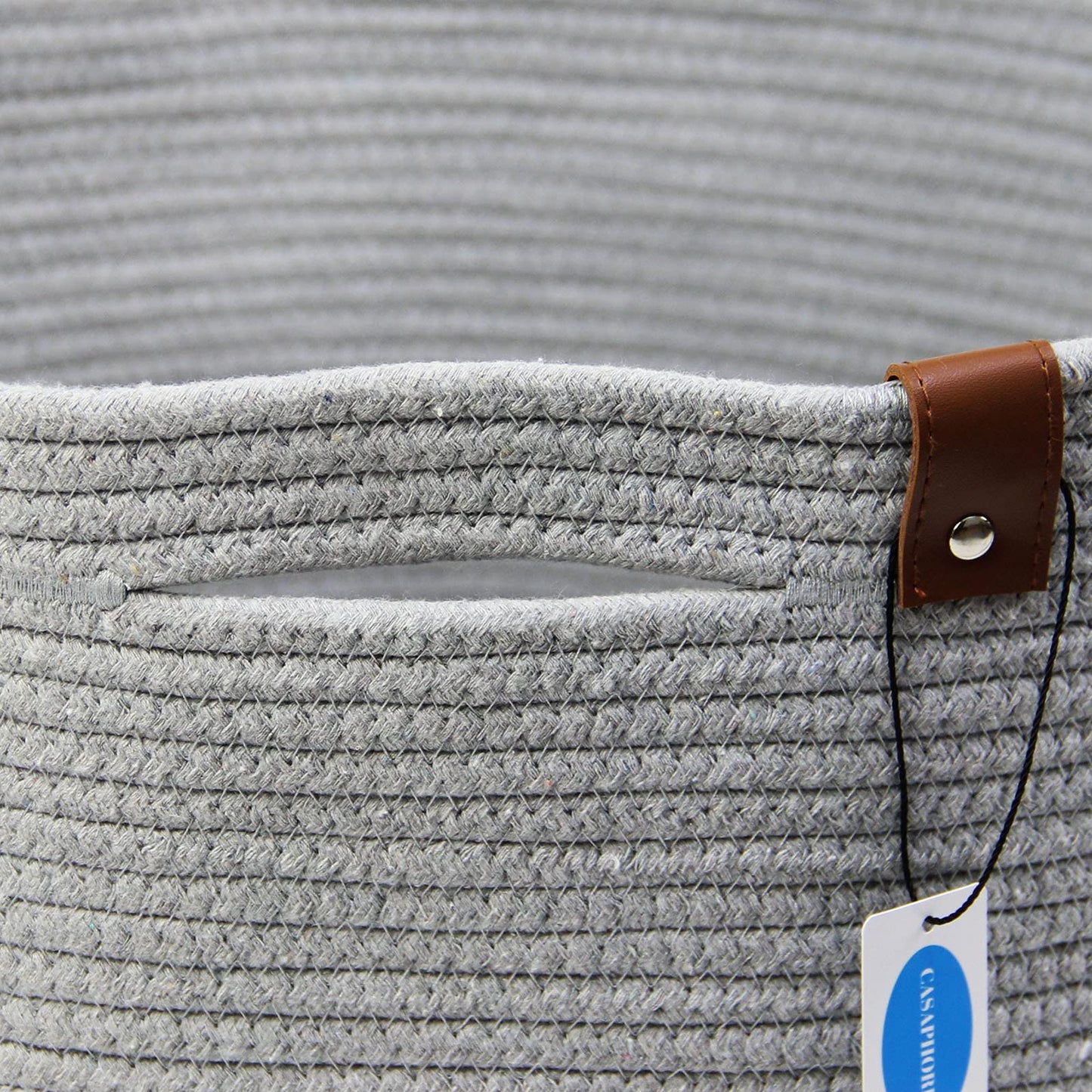 Casaphoria XXXLarge Cotton Rope Basket for Living Room - Woven Storage Basket with Handle for