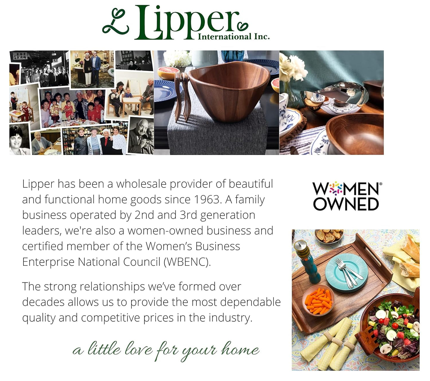 Lipper International Bamboo Wood Salad Bowl