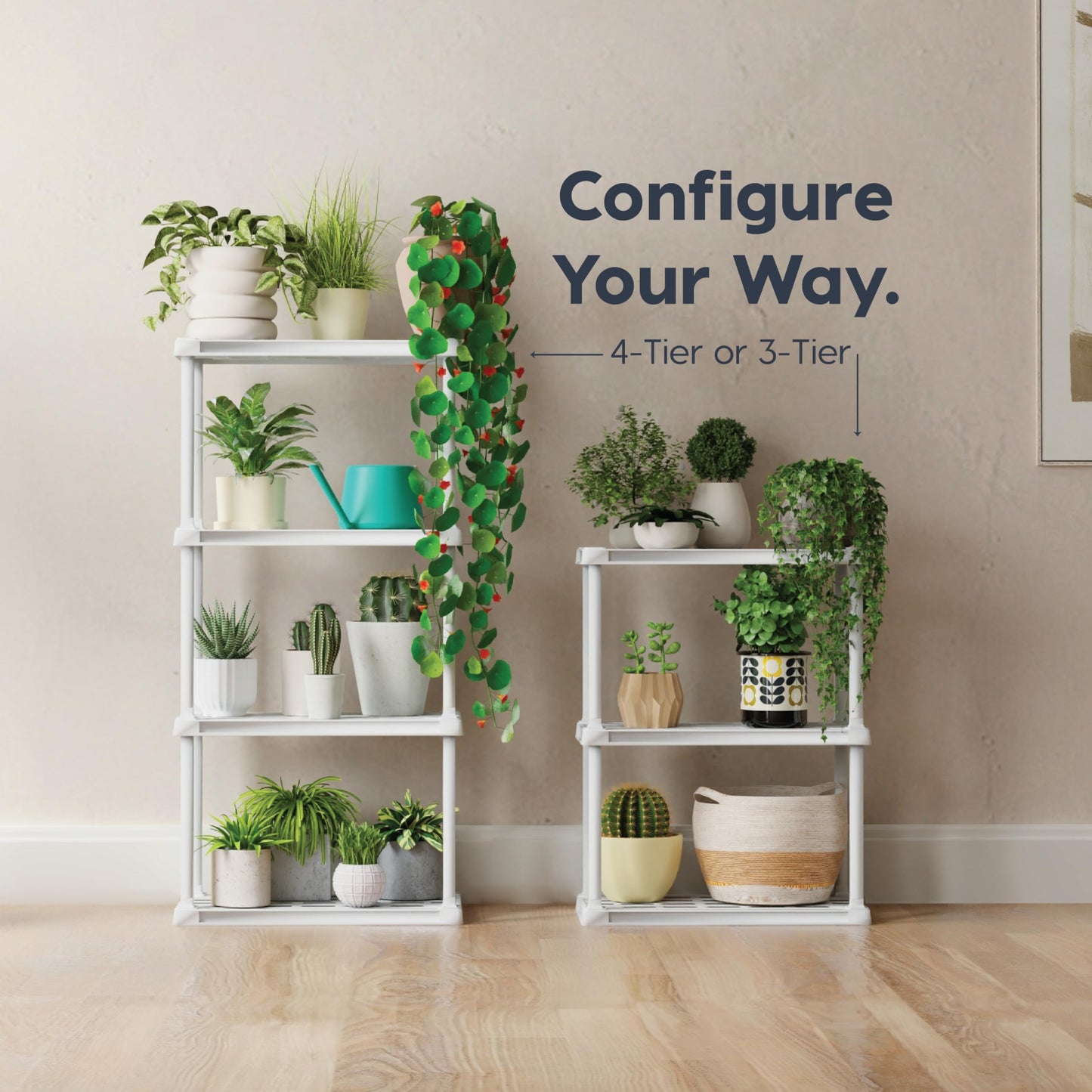IRIS USA Plastic Storage Shelves |Made in USA| 33"H x 24"W x 12"D - White