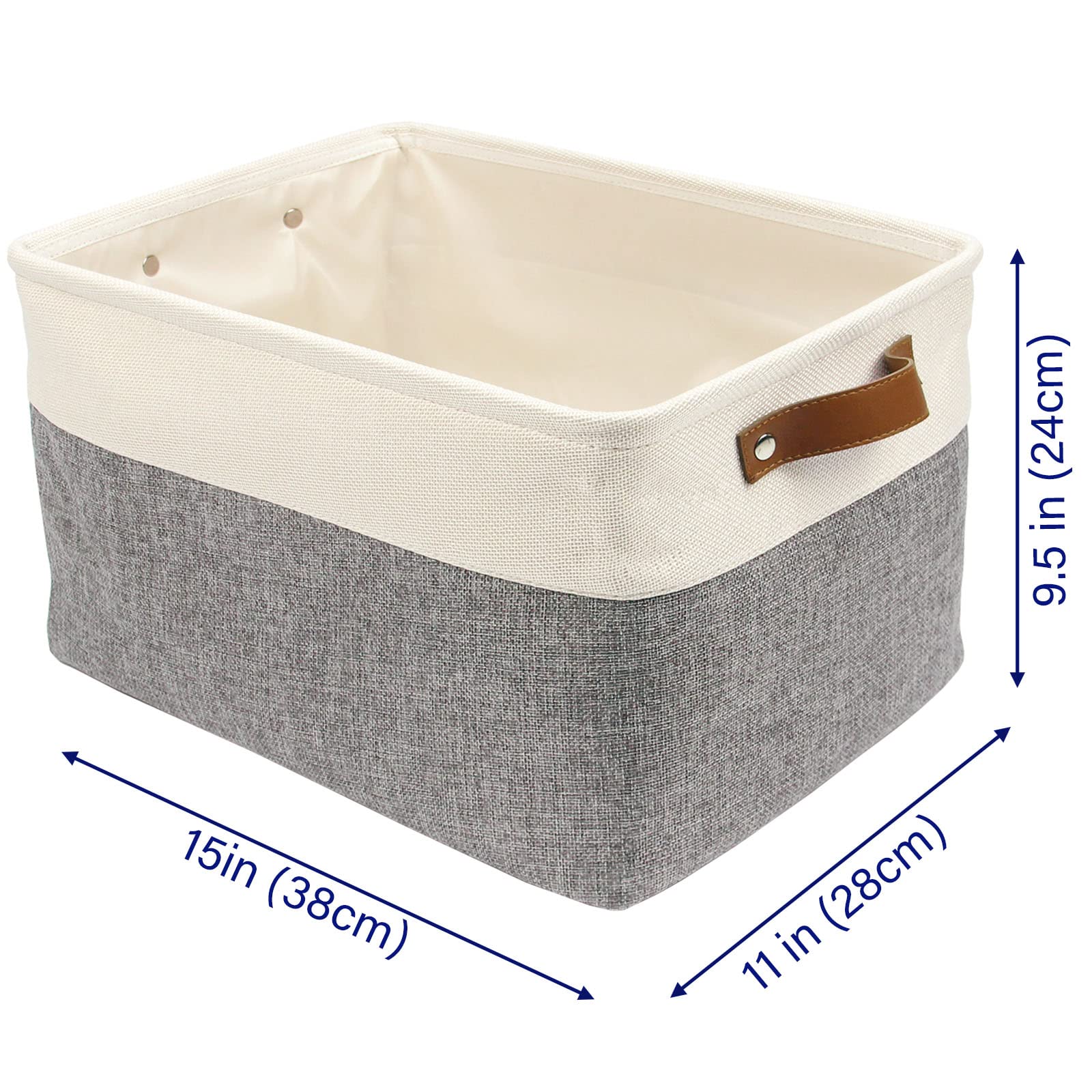 Casaphoria 3Pcs Collapsible Cube Fabric Storage Baskets with Handles,Foldable Canvas Storage