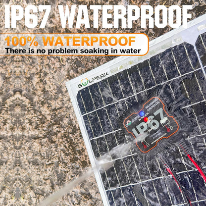 SOLPERK 50W Solar Batery Charger Solar Battery Maintainer + Upgrade 10A MPPT Charge Controller + Adjustable Mount Bracket for Car RV Boat Motorcycle,12V Solar Panel Kit Trickle Charging