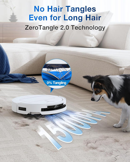 ECOVACS DEEBOT T50 PRO Omni Robot Vacuum and Mop, 3.19” Ultra-Slim, 15,000Pa Suction, ZeroTangle 2.0, TruEdge Edge Cleaning, AIVI 3D Obstacle Avoidance, Auto Mop Wash & Dry, Self-Emptying,White