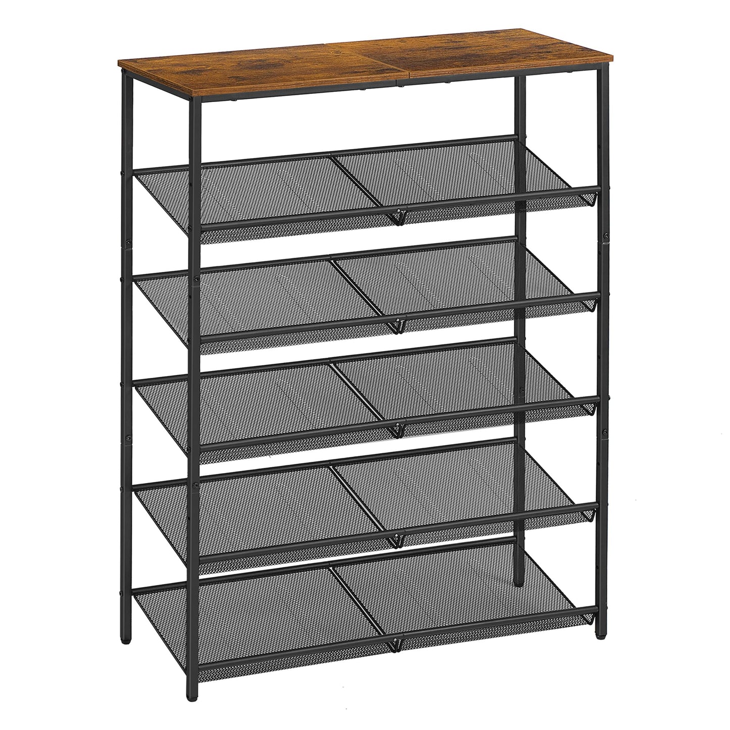VASAGLE Shoe Rack for Entryway, Freestanding, Adjustable, Industrial