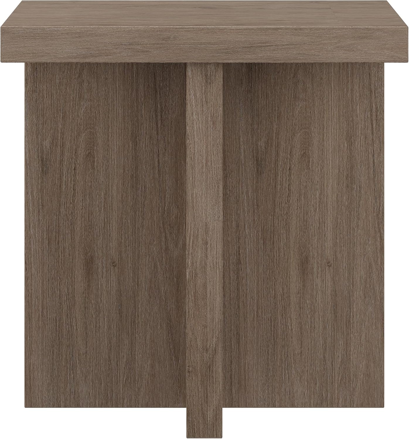 Henn&Hart 22" Wide Square Side Table in Weathered Gray, for Home, Living Room, Bedroom, Entertainment Room, Office