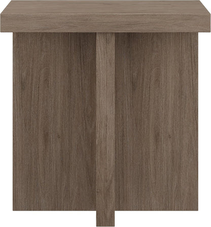 Henn&Hart 22" Wide Square Side Table in Weathered Gray, for Home, Living Room, Bedroom, Entertainment Room, Office