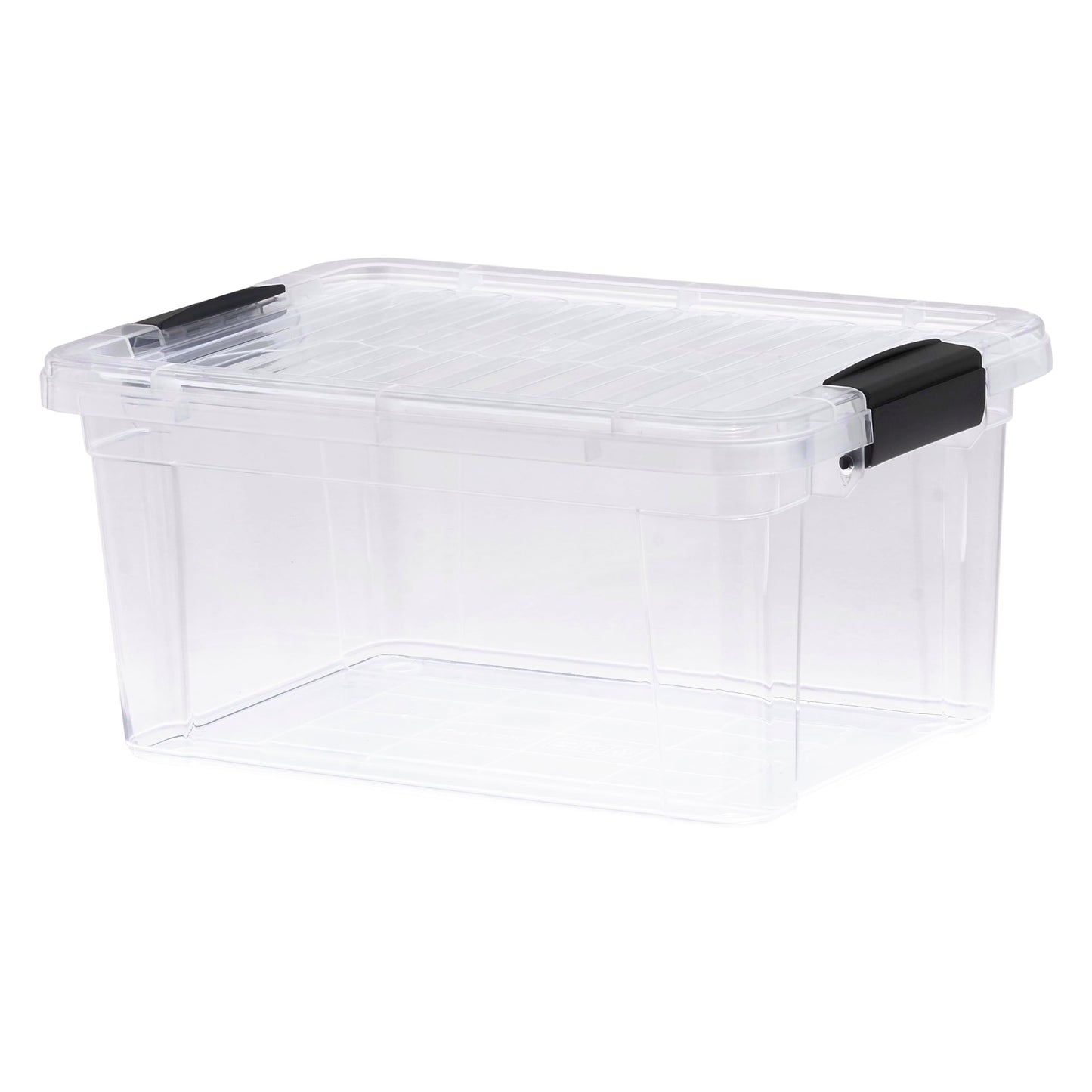 Superio Small Clear Storage Box with Lid, 6.6 Quart Plastic Container Bins for Organizing