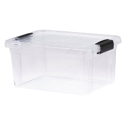 Superio Small Clear Storage Box with Lid, 6.6 Quart Plastic Container Bins for Organizing