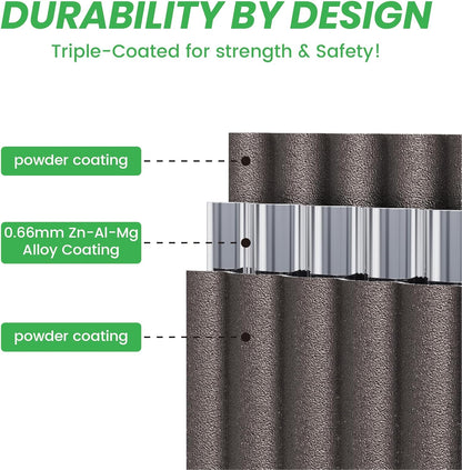 Raised Garden Bed Kit 8×2×1.4 FT Magnesium-Aluminum-Zinc Stainless Steel Metal Planter Box for Planting Outdoor Plants Vegetables (Crackle Gold)