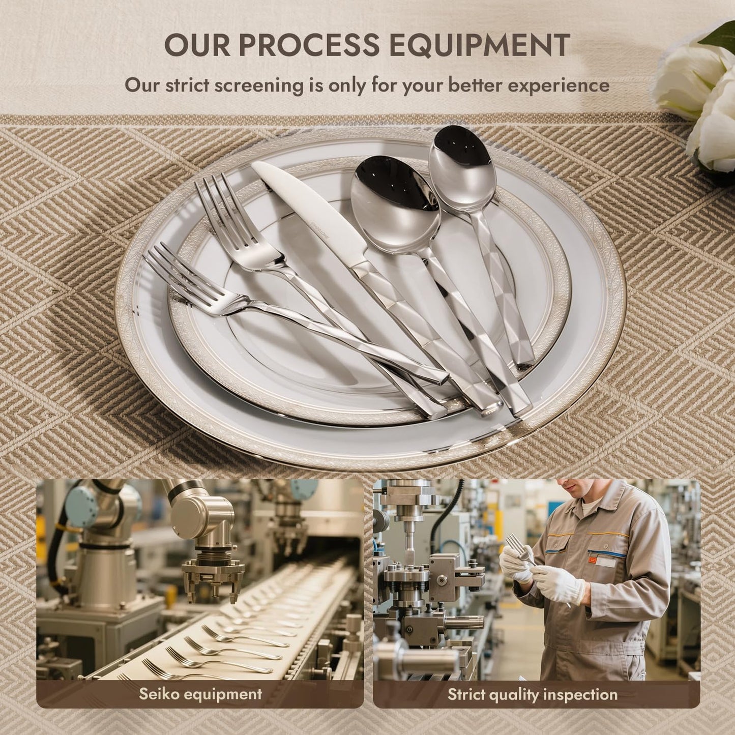 KINGSTONE Silverware Set, Luxury 20 Piece Flatware Set for 4, 18/10 Stainless Steel Cutlery Set with Diamond Cut Pattern for Kitchen, Home, Wedding, Party, Mirror Polished and Dishwasher Safe