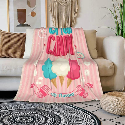 HGOD DESIGNS Candy Throw Blanket Sweet and Colorful Candy Pink Blanket Super Soft Flannel Throw Blanket Lightweight Plush Fuzzy Bed Blanket for Bedding Sofa and Travel 50"X60"