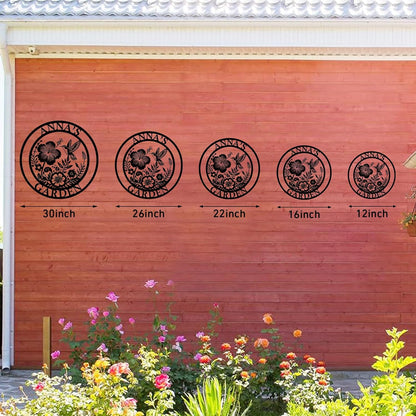 Custom Metal Garden Sign, Personalized Metal Home Garden Sign, Garden Gecor for Outside, Personalized Garden Signs with Name, Flower Garden Sign, Mom Grandma Women gifts