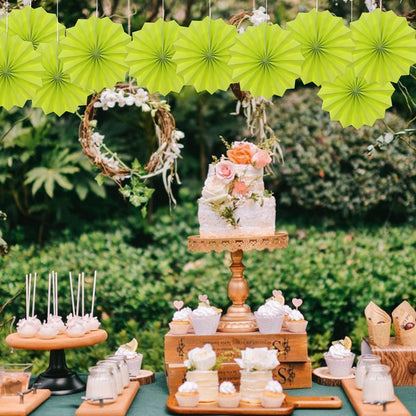 Green Graduation Party Decor,Tropical Party Decorations,Emerald Green Party Decorations,Hawaiian Themed Party Decorations,8in Hanging Paper Fans 30 Color DIY Set (Clear Green)