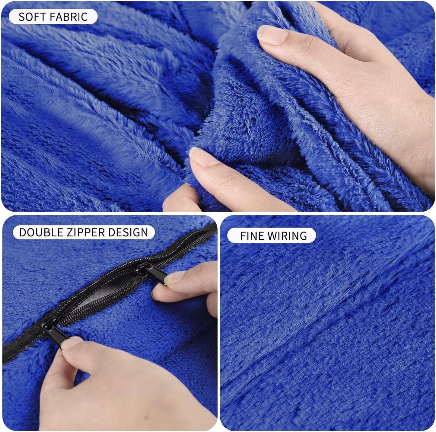 Bean Bag Chair for Adults 3FT,Soft Removable Cover for Teens/Girls Bedroom,Fluffy Giant Round Floor Beanbag Lounger Chairs (No Filler,Sapphire)