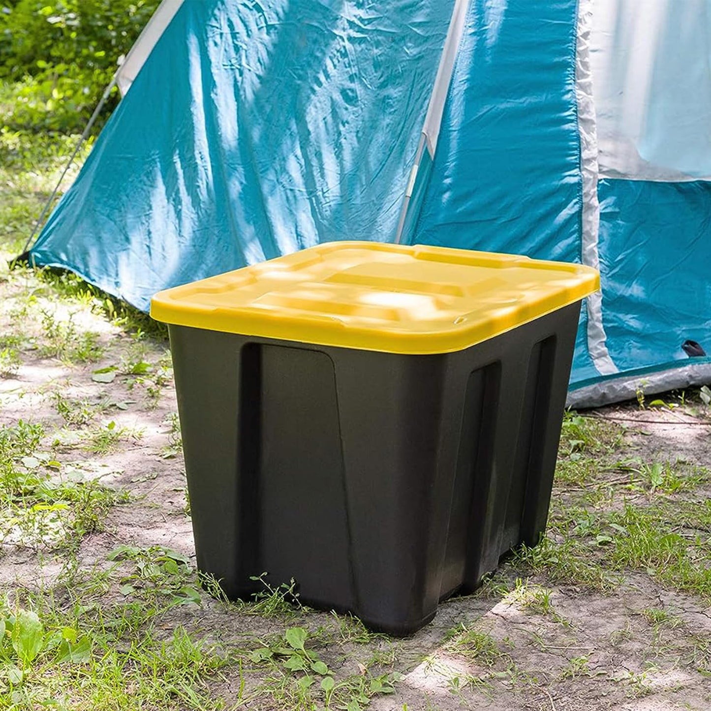 HOMZ 18 Gallon Durabilt Storage Bins, Pack of 4 Heavy Duty Plastic Containers, Secure Snap Lids
