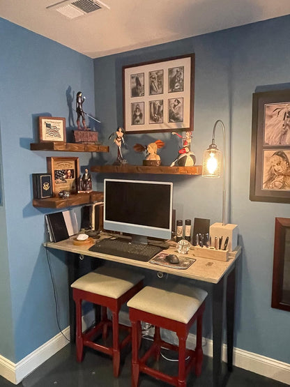 joelsantiques 36 Inch Floating Shelves - 36x9x2 in Wood Wall Shelf, Natural Wooden Home Decor for Bathroom Kitchen Bedroom, Hanging Mounted Invisible Bracket, Medium Brown