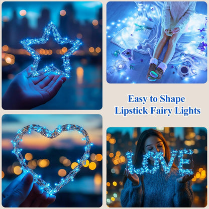 Lakumu LED String Lights Battery Operated, Fairy Lights with Timer, Mini Twinkle Lights for Bedroom, Christmas Decorations, Wedding, Vine, Centerpiece Table Decor (10M/33FT Blue)
