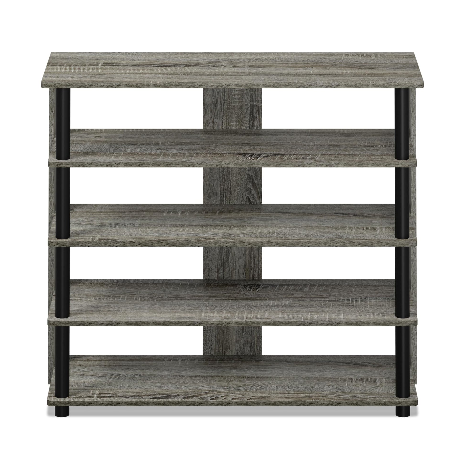 Furinno Turn-N-Tube Toolless Assembly 5-Tier Shoe Rack, Wide Vertical Shoe Organizer, Free Standing