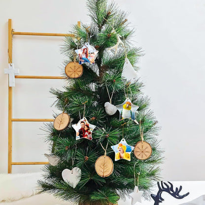 Personalized Christmas Ornaments 2025 Ceramic Custom Picture Text Hanging Ornament Customized Christmas Tree Decorations Keepsake Gift for Family Couples Xmas Tree Home Decor
