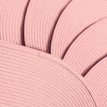 AHHFSMEI Placemats Set of 6 for Dining Table Washable Woven Vinyl Non-Slip 18x12 inches Placemat Heat-Resistant Durable Table Mats for Dining Table Easy to Clean(Pink)